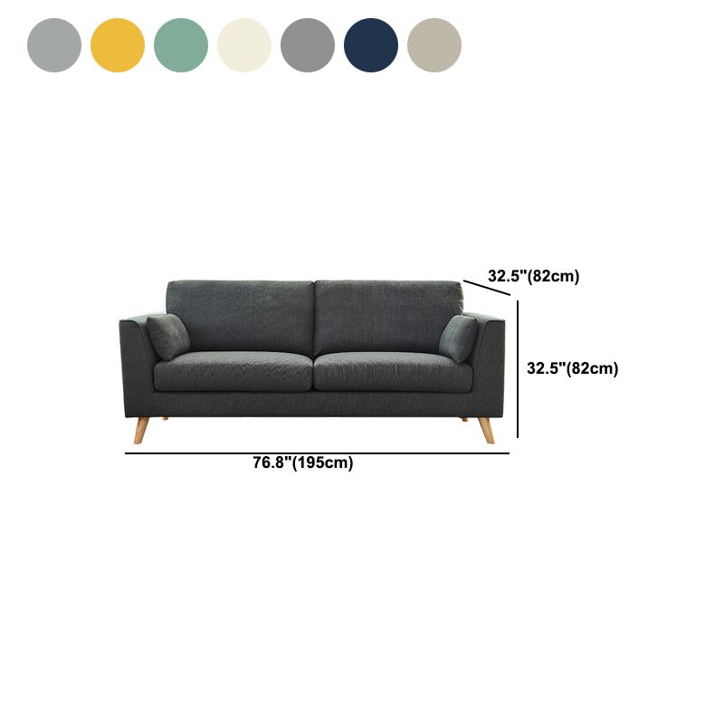 Contemporary Fabric Standard Sofa 2/3-seat Cushions Square Arm Sofa