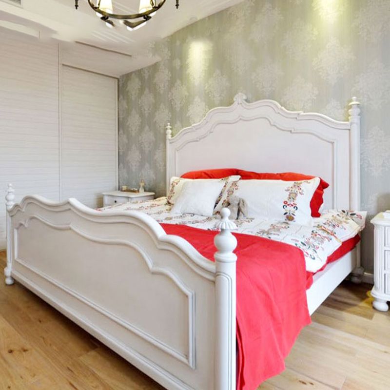 Victorian Solid Color Slat Bed Arched Bed With Custom Wood Legs