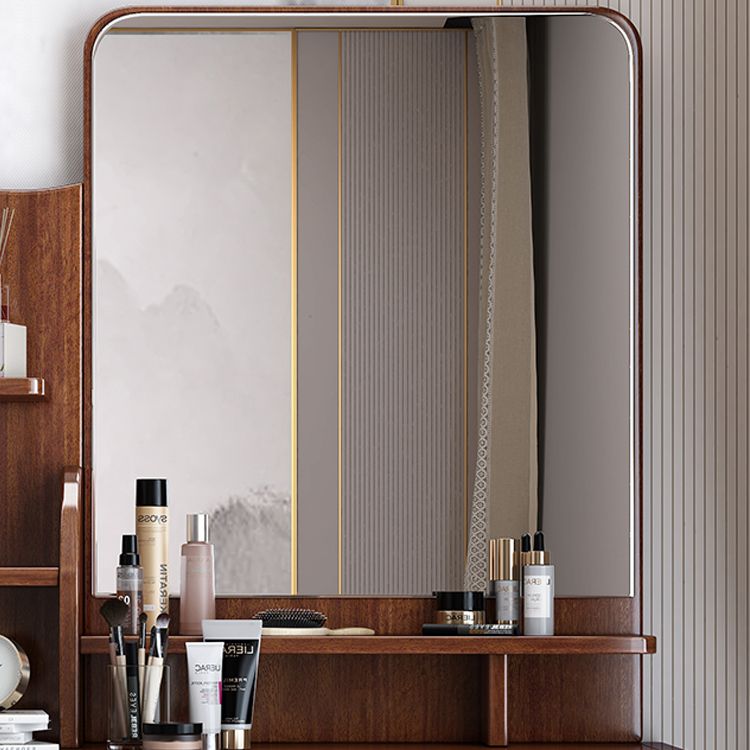 Traditional Makeup Table with 2 Drawers 15.75" Wide Vanity Tables with Mirror