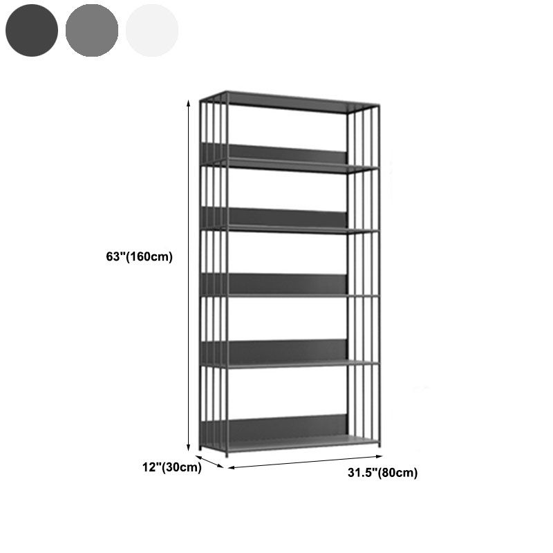 Modern Metal Bookshelf Standard Vertical Open Shelf Bookcase Clearhalo 'Bookcases' 'furn' 'furn_bookcases' 'Furniture' 'Office Furniture' 1200x1200_215d9935-e824-4033-be46-29c4f5e82946