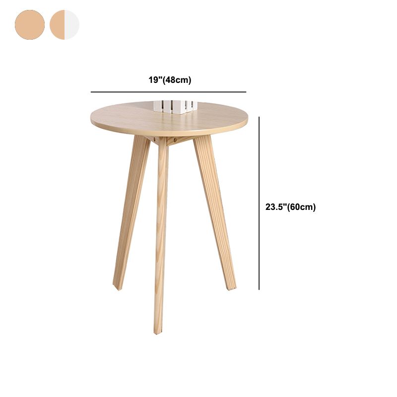 Scandinave 23,6 "/27,5" Table d'appoint en bois rond 3 Table de fin de jambes