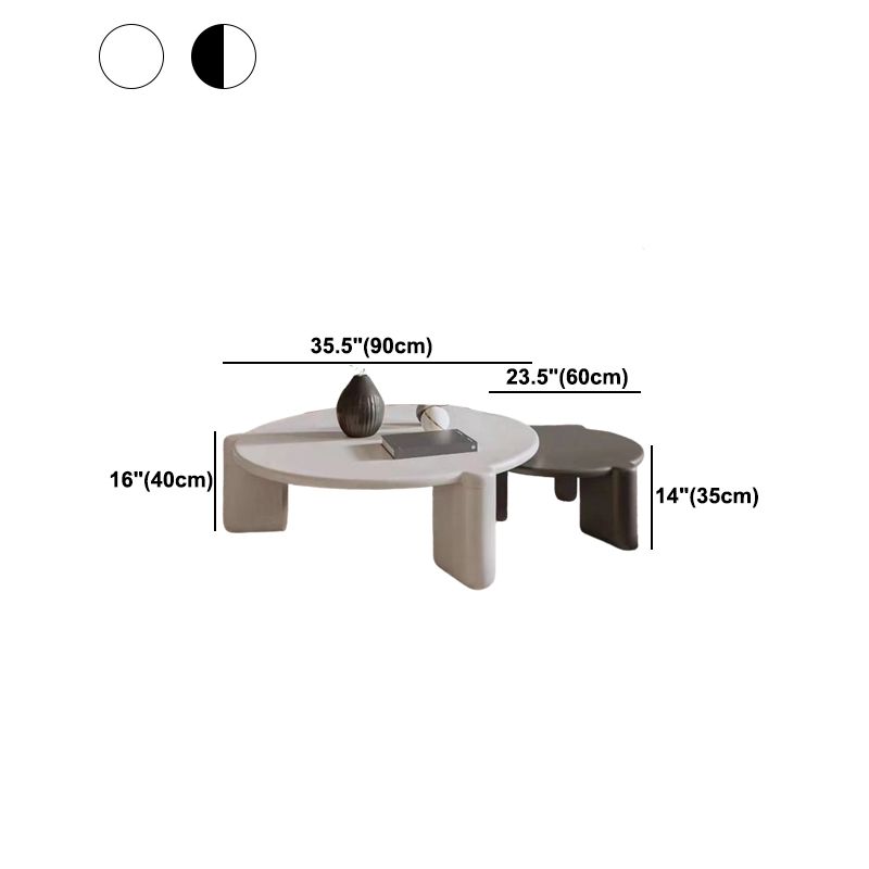 White Goose/black Oak Round Coffee Table with 3 legs Base Cocktail Table Clearhalo 'Coffee & Accent Tables' 'Coffee Tables' 'coffee_tables' 'furn' 'furn_coffee_tables' 'Furniture' 'furniture_coffee_tables' 'Living Room Furniture' 1200x1200_215edc10-af28-42cf-9598-bf5e33f59f23