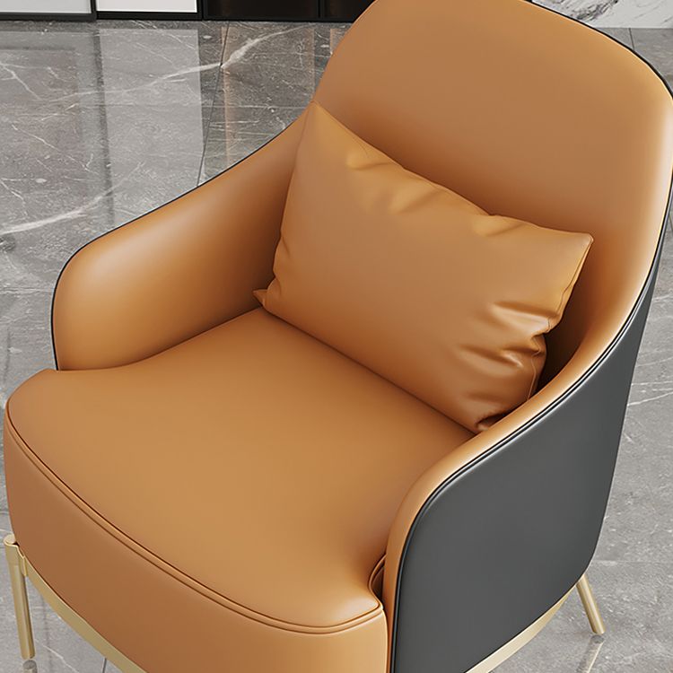 32.67" High Faux Leather Arm Chair Recessed Arms Accent Chair with Basic Four Leg Clearhalo 'Accent Chairs' 'accent_chairs' 'Chairs & Seating' 'furn' 'furn_accent_chairs' 'Furniture' 'Living Room Furniture' 1200x1200_215f180d-d1c1-491b-94d9-707bd30f4716