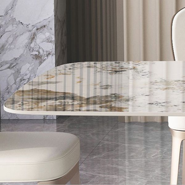 焼結された石のダイニングテーブル伝統的な豪華な長方形のテーブルと台座ベース