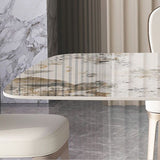 焼結された石のダイニングテーブル伝統的な豪華な長方形のテーブルと台座ベース