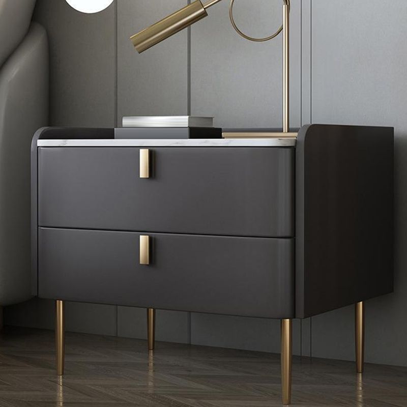 2 - Schublade Glam Nightstand Antique Finish Accent Tisch Nachttisch