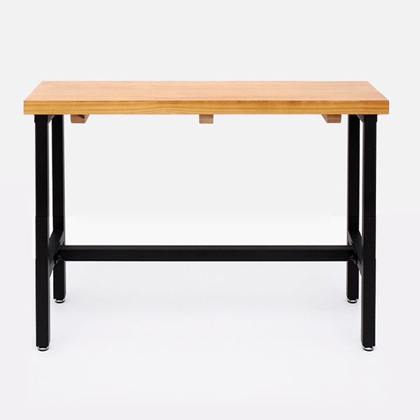 Industrial Bar Dining Table Solid Wood Bar Dining Table with Trestle Base Clearhalo 'Bar Furniture' 'Bar Tables' 'bar_tables' 'furn' 'furn_bar_tables' 'Furniture' 'furniture_bar_tables' 'Kitchen & Dining Furniture' 1200x1200_2160e947-5891-483a-a396-29450fce0d3c