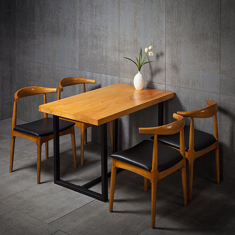 Industrial Solid Wood Dining Table Brown Trestle Dining Table for Dinning Room Clearhalo ' dining_table' 'Dining Tables & Seating' 'Dining Tables' 'furn' 'furn_dining_table' 'Furniture' 'furniture_dining_table' 'Kitchen & Dining Furniture' 'kitchen&dining_furn' 'kitchen' 'kitchen_dining_table' 1200x1200_2162f595-4314-474c-8293-4eb91bc38094