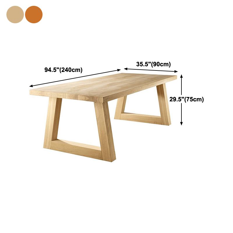 Solid Wood Industrial Rectangle Dining Table Pine Wood Top Table with Sled Base Clearhalo ' dining_table' 'Dining Tables & Seating' 'Dining Tables' 'furn' 'furn_dining_table' 'Furniture' 'furniture_dining_table' 'Kitchen & Dining Furniture' 'kitchen&dining_furn' 'kitchen' 'kitchen_dining_table' 1200x1200_21646253-2b38-43f0-888e-bcf2a7a1a629