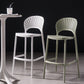 Modern Plastic Barstool Low Back Counter Stool in Matte Finish