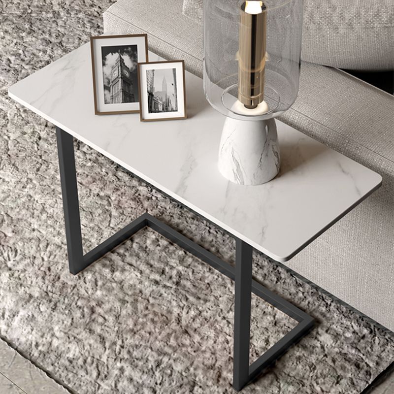 Rectangular Stone Top Corner Table Iron C Side Table 65L X 28W X 55H End Table Clearhalo 'Coffee & Accent Tables' 'End & Side Tables' 'end_side_table' 'end_side_tables' 'furn' 'furn_end_side_tables' 'Furniture' 'furniture_end_side_table' 'Living Room Furniture' 1200x1200_21658b76-752f-4a96-8680-c9b15c4539ce