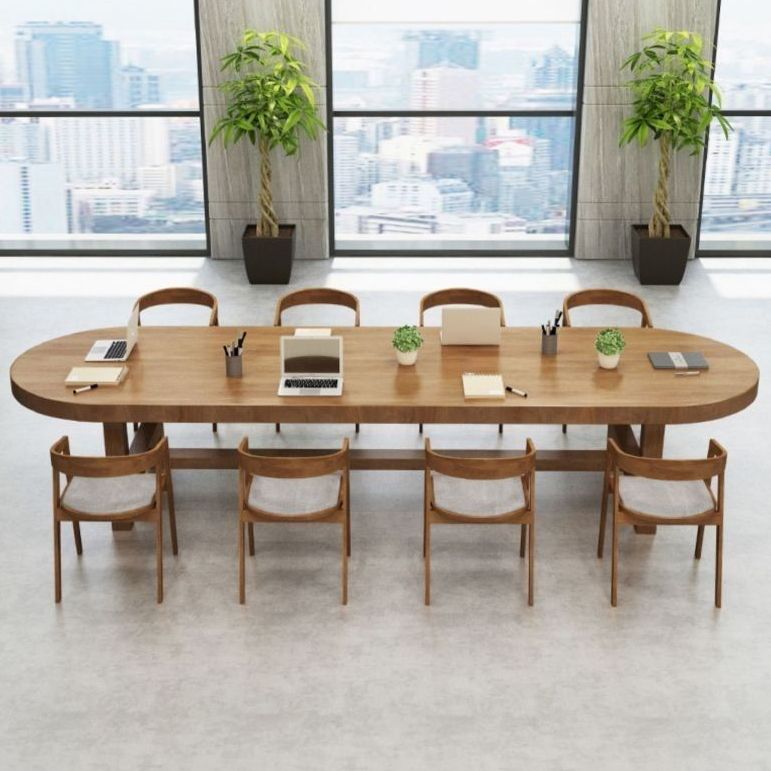 Moderner Oval Desk Konferenztisch Office Holzschreiber ohne Stuhl ohne Stuhl