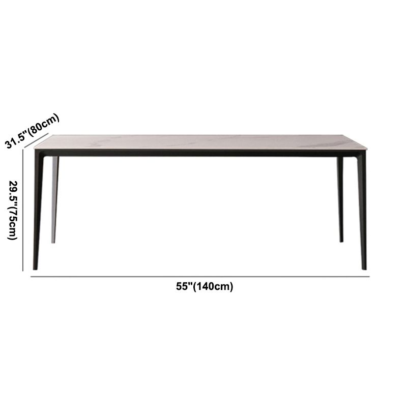 Metal Contemporary Rectangular Table Sintered Stone Dining Table with Metal Legs Clearhalo ' dining_table' 'Dining Tables & Seating' 'Dining Tables' 'furn' 'furn_dining_table' 'Furniture' 'furniture_dining_table' 'Kitchen & Dining Furniture' 'kitchen&dining_furn' 'kitchen' 'kitchen_dining_table' 1200x1200_2165ac75-fcc1-40e9-a130-afbc774009fb