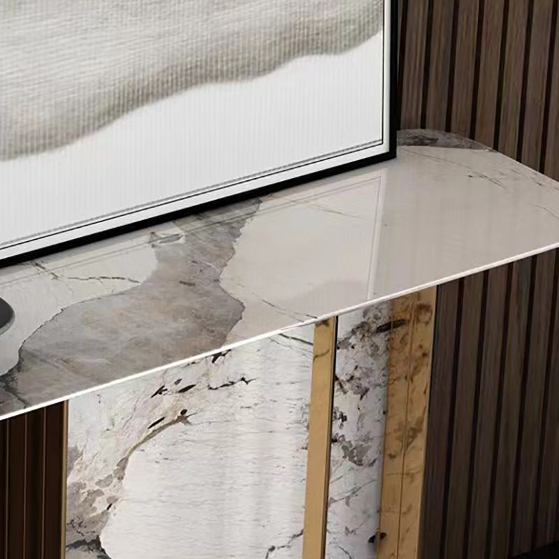 Tavolo console contemporanea a forma di rettangolo tavolo di divano in pietra in oro