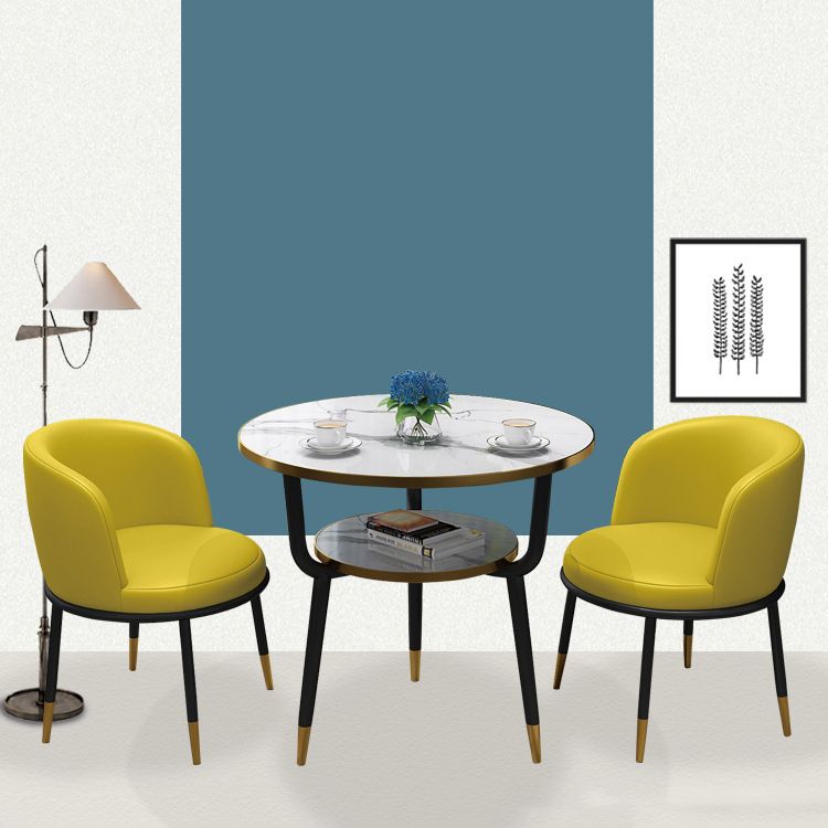 Glam Sintered Stone Dining Table Set with 3 Legs Base Dining Furniture for Home Use Clearhalo 'Dining Room Sets' 'Dining Tables & Seating' 'dining_room_set' 'furn' 'furn_dining_room_set' 'Furniture' 'furniture_dining_room_set' 'Kitchen & Dining Furniture' 'kitchen&dining_furn' 'kitchen' 1200x1200_2167b52f-9a84-4005-b6a0-c48c8bd6cddc