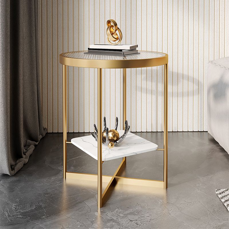 Modern Glass Round Side End Table Cross Legs Sofa Corner Table Clearhalo 'Coffee & Accent Tables' 'End & Side Tables' 'end_side_tables' 'furn' 'furn_end_side_tables' 'Furniture' 'Living Room Furniture' 1200x1200_21682af1-723b-490e-9898-685015a2d2cd