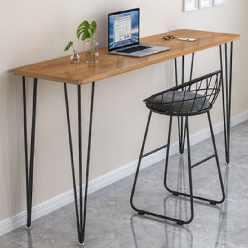 Wood Bar Dining Table Modern Rectangle Bar Table with Four Legs base for Dining Room Clearhalo 'Bar Furniture' 'Bar Tables' 'bar_tables' 'furn' 'furn_bar_tables' 'Furniture' 'furniture_bar_tables' 'Kitchen & Dining Furniture' 1200x1200_2168a445-65d2-47a2-97d6-0155059031d5