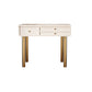 Glam Wood Vanity Dressing Table White Makeup Vanity Desk with Drawer