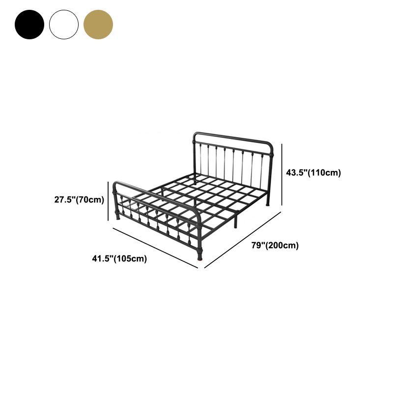 Modernism Metal Bed Frame with Headboard and Footboard 43.3" Bed Frame Clearhalo 'Bedroom Furniture' 'Beds' 'furn' 'furn_beds' 'Furniture' 1200x1200_216d3de7-284b-4d29-86a9-ac16798e31eb