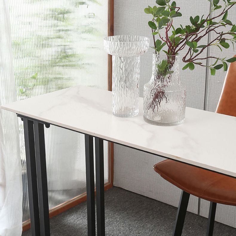 Tavolo da pub industriale per soggiorno in pietra tavolo da bar con doppio piedistallo