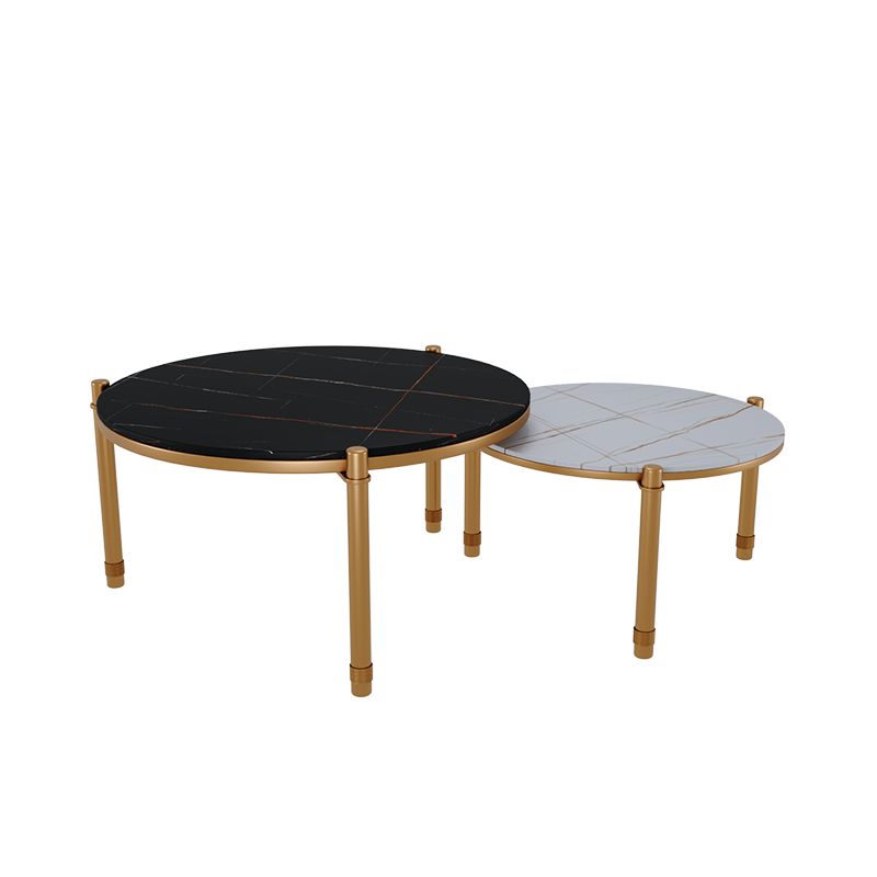 Set di tavolini in 2 pezzi Lussuoso tavolo da cocktail a 3 gambe ardesia rotonda