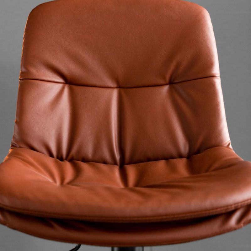 Contemporary Metal Legs Bar Stools Faux Leather Indoor Counter Chair