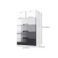 Contemporary Plastic Storage Cabinet for Bedroom Grey Cabinet with Drawers