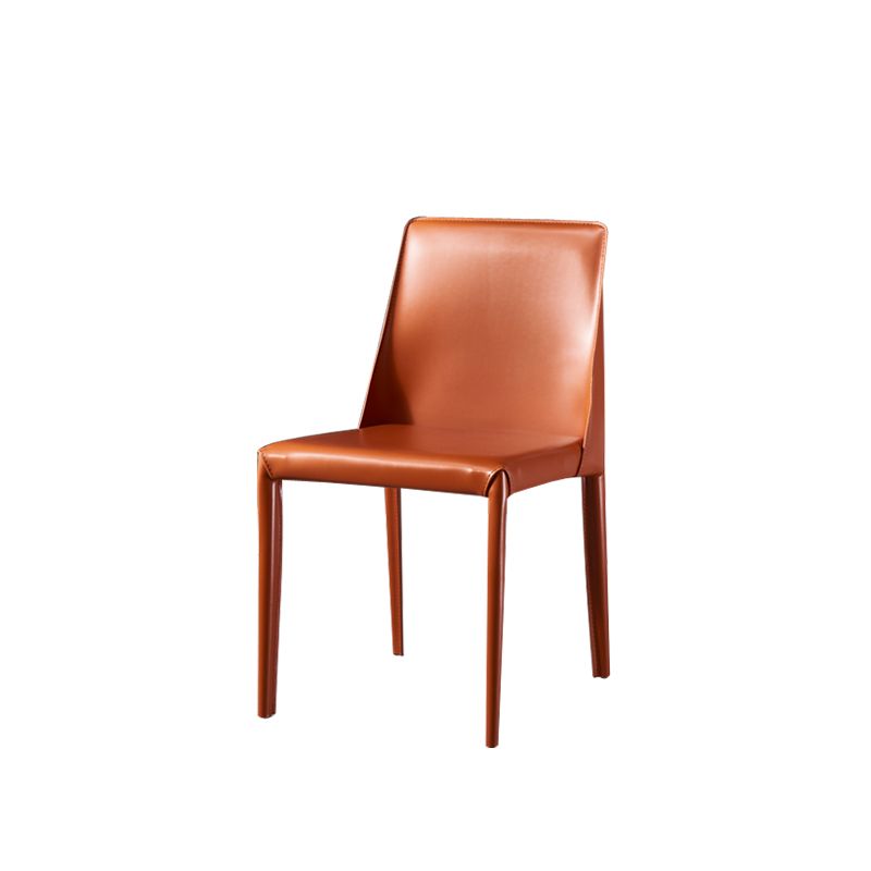 Scandinavian Leather Dining Chairs Solid Back Armless Dining Side Chairs Clearhalo ' kitchen&dining_furn' 'Dining Chairs' 'Dining Tables & Seating' 'dining_chair' 'furn' 'furn_dining_chair' 'Furniture' 'furniture_dining_chair' 'Kitchen & Dining Furniture' 'kitchen' 1200x1200_2170e7d6-73a8-4871-b2d4-fc6c99e738c8