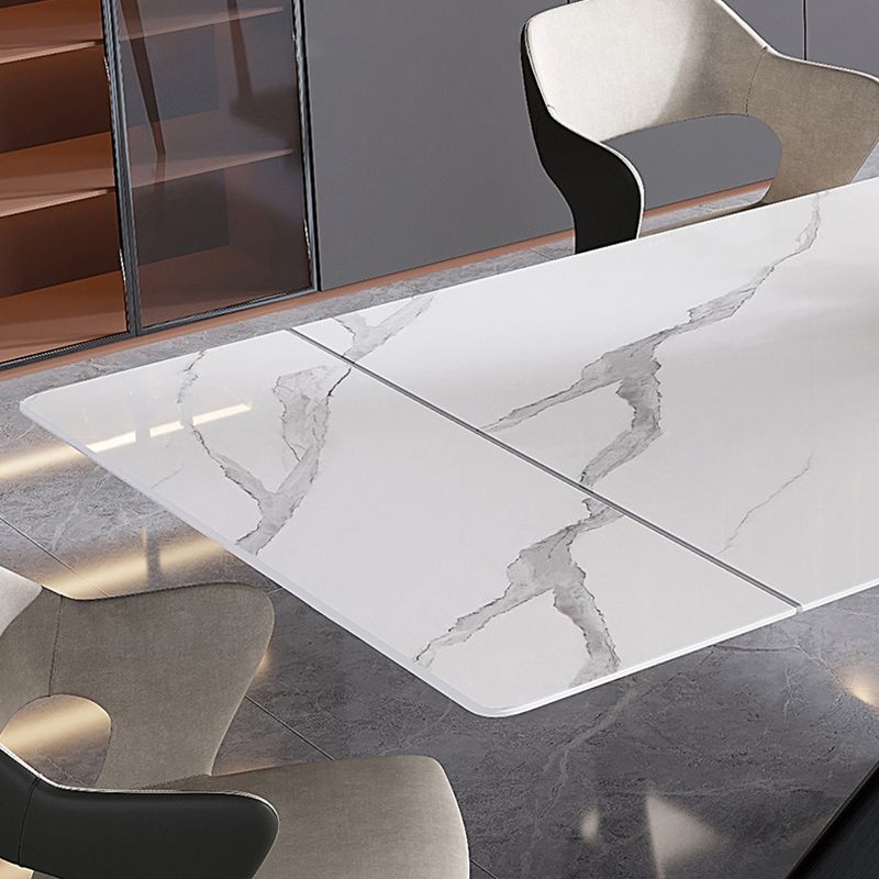 Modern Rectangle Sintered Stone Table Set 1/4/5 Pieces Dining Set Clearhalo 'Dining Room Sets' 'Dining Tables & Seating' 'dining_room_set' 'furn' 'furn_dining_room_set' 'Furniture' 'Kitchen & Dining Furniture' 1200x1200_21729f05-2aa4-4d19-afa9-9f40c6aca1c6