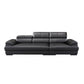 Genuine Leather Pillow Top Arm Sectional Sofa 27.56"H Cushion Back Sofa,Black Clearhalo 'furn' 'furn_sectionals' 'Furniture' 'furniture_sectionals' 'Living Room Furniture' 'Sectionals' 1200x1200_2175bbbf-d140-4501-8021-abd7b2e49f72