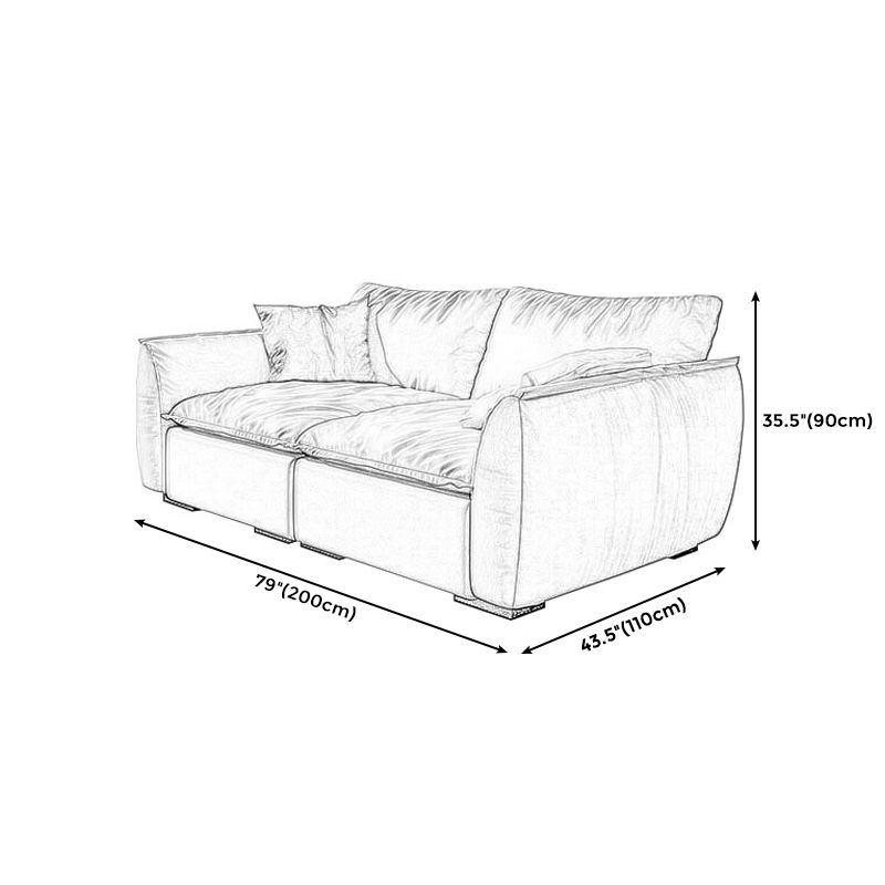 Stain Resistant Stationary Slipcovered Faux Leather Cushions Settee Clearhalo 'furn' 'furn_sofas' 'Furniture' 'Living Room Furniture' 'Sofa' 'sofas' 1200x1200_217629df-0fcc-4829-a7e1-3720abbbe141