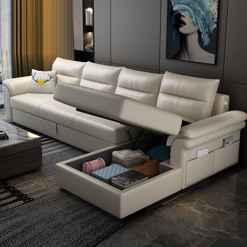Cushion Back Storage Stain-Resistant Manual Reclining Faux Leather Sectional Sofa Set Clearhalo 'Furniture' 'furniture_sectionals' 'Living Room Furniture' 'Sectionals' 1200x1200_21787d0b-2d83-4ff4-9ee7-b61d20d4d9d7