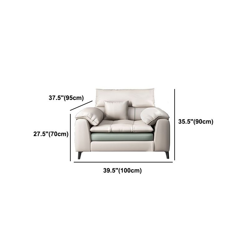 Brown Pillow Top Arm Sofa & Chaise Sewn Pillow Back Sofa - 35.43" H Clearhalo 'furn' 'furn_sectionals' 'Furniture' 'Living Room Furniture' 'Sectionals' 1200x1200_2179ba34-bee1-49a0-a024-2b6499da0236