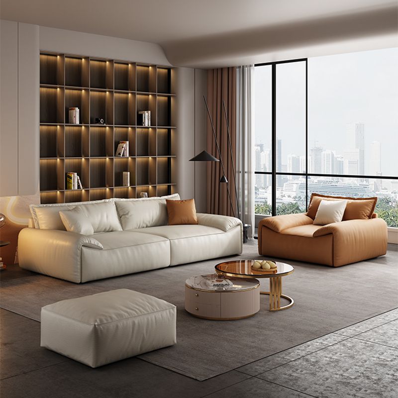 Contemporary Solid Color Pillow Top Arm Sofa For Living Room