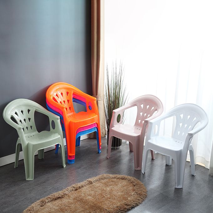 Contemporary Plastic Dining Armchair Slat Back Stacking Side Chair for Home Clearhalo ' kitchen&dining_furn' 'Dining Chairs' 'Dining Tables & Seating' 'dining_chair' 'furn' 'furn_dining_chair' 'Furniture' 'furniture_dining_chair' 'Kitchen & Dining Furniture' 'kitchen' 1200x1200_217c9cdf-8ecc-4b56-8ec5-d881e63f842e