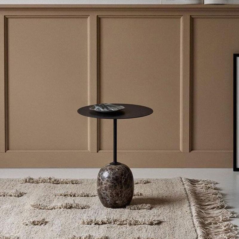 Tavolino moderno in metallo nero/nero tavolino marmo laterale