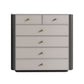 Commode contemporaine en pierre de 15,6 pouces de largeur avec 6 tiroirs