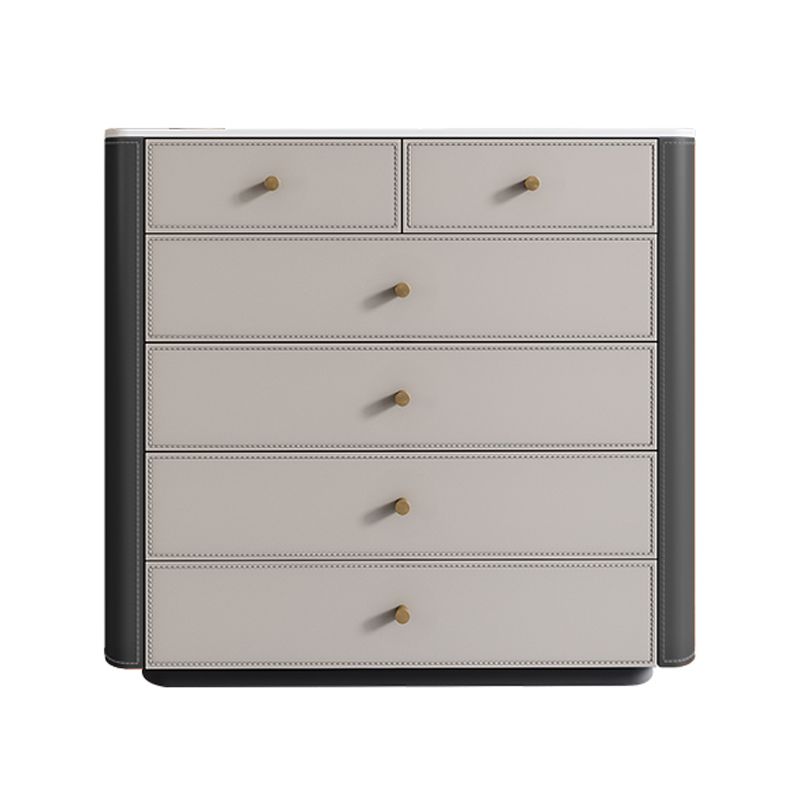 Commode contemporaine en pierre de 15,6 pouces de largeur avec 6 tiroirs