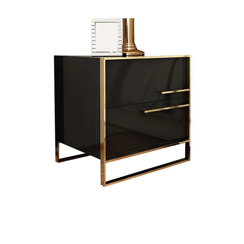 Moderner Metallrahmen Massivholz Top weiß/schwarz/grau Nachttisch