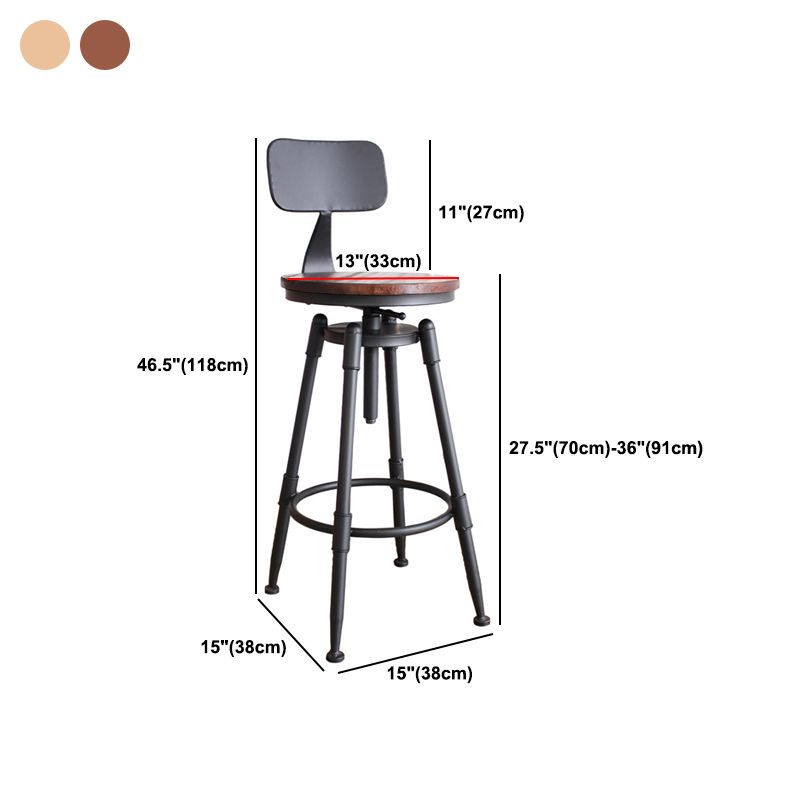 Industrial Metal Barstool Leather Counter Stool in Matte Finish for Home Clearhalo 'Bar Furniture' 'Bar Stools' 'bar_stools' 'furn' 'furn_bar_stools' 'Furniture' 'Kitchen & Dining Furniture' 1200x1200_217fd9f2-5a0b-4658-9e2a-c98889995103