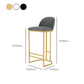 Glam Backrest Counter Stool Iron Kitchen Bar Stool with Leather Cushion and Pedal Clearhalo 'Bar Furniture' 'Bar Stools' 'bar_stools' 'furn' 'furn_bar_stools' 'Furniture' 'Kitchen & Dining Furniture' 1200x1200_2180313d-345a-46b8-b085-e37e0de0cab6