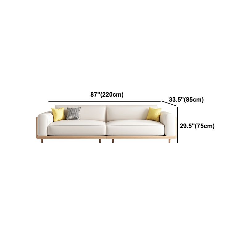Contemporary White Cushions Standard Square Arm Slipcovered Sofa
