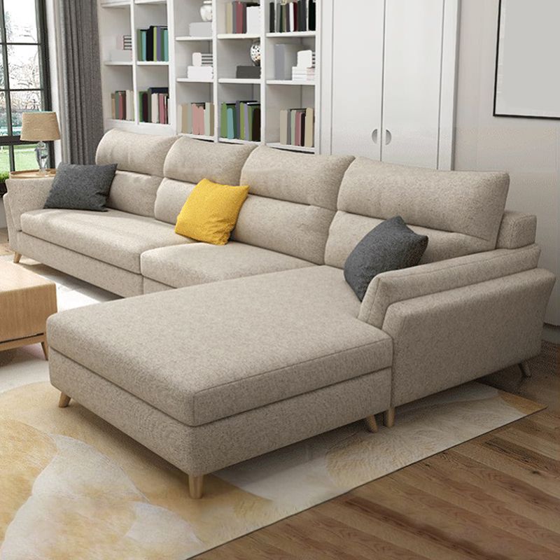 Sectivo de brazo acampanado moderno de sofá y tela de tela de chaise