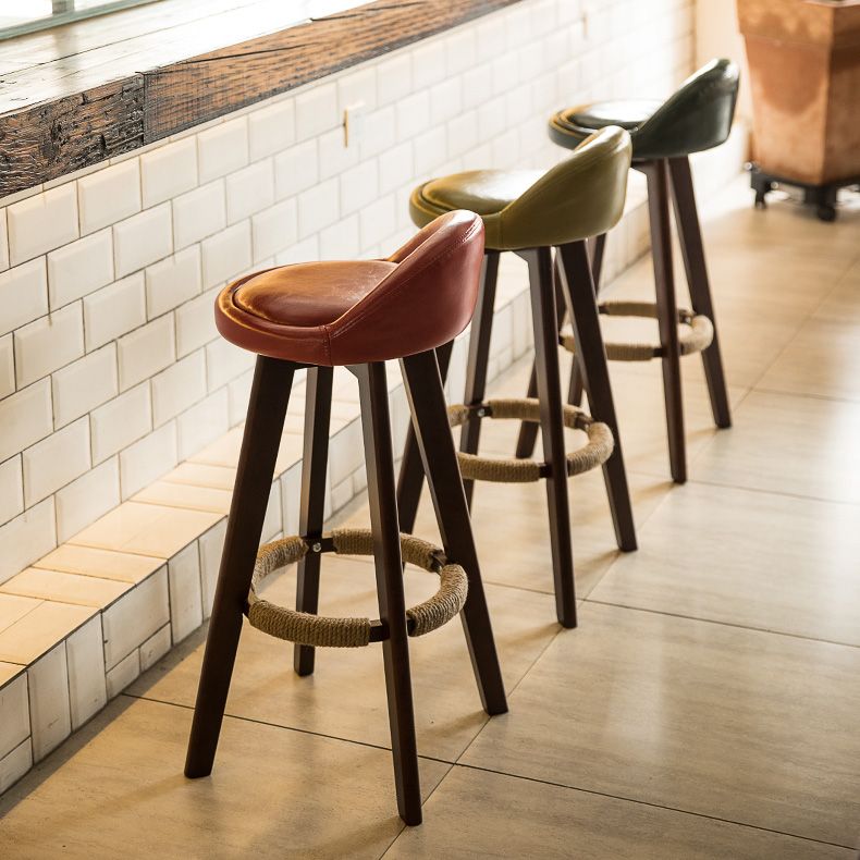 Modern Rubberwood Indoor Stool Matte Finish Upholstered Bar Stools Clearhalo 'Bar Furniture' 'Bar Stools' 'bar_stools' 'furn' 'furn_bar_stools' 'Furniture' 'furniture_bar_stools' 'Kitchen & Dining Furniture' 1200x1200_2181ec46-b424-4238-a83e-0843e29e0771