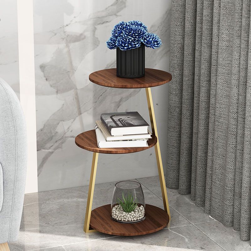 24.4" Tall Scandinavian Style Side End Table Metal Abstract Side Accent Table