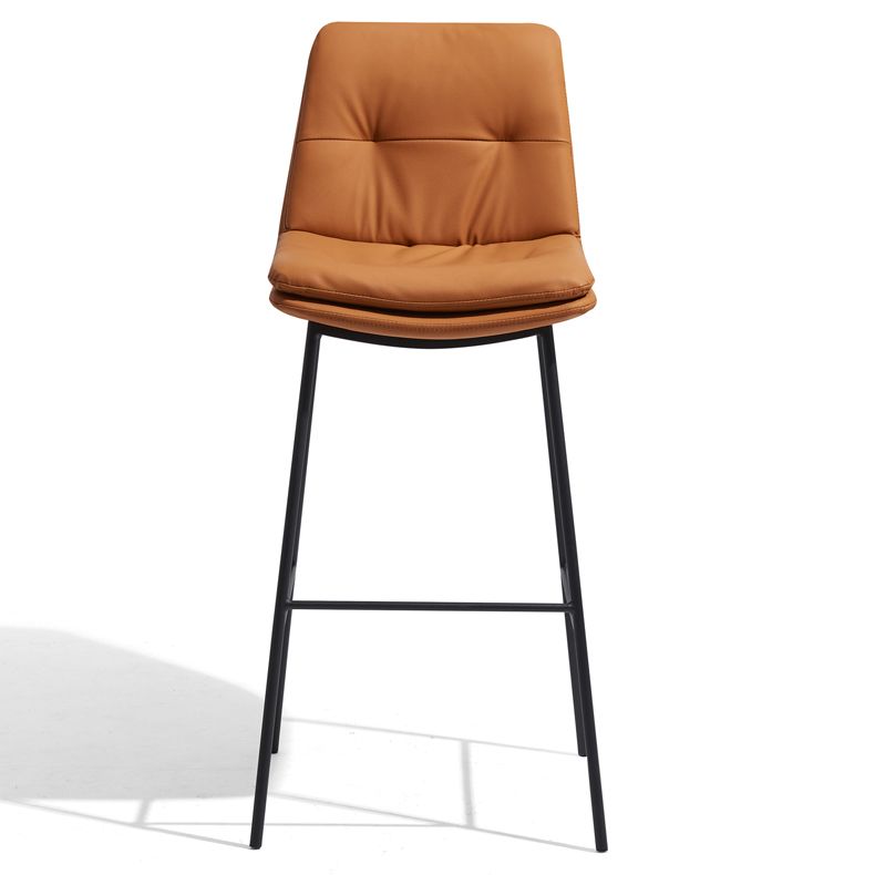 Contemporary Metal Leather Bar Stools Indoor Barstool with Iron Legs and Footrest Clearhalo 'Bar Furniture' 'Bar Stools' 'bar_stools' 'furn' 'furn_bar_stools' 'furniture_bar_stools' 'Kitchen & Dining Furniture' 'kitchen&dining_furn' 'kitchen' 'kitchen_furn' Furniture' 1200x1200_2183ba1d-cb5c-49aa-8434-8a2ab67ef16d
