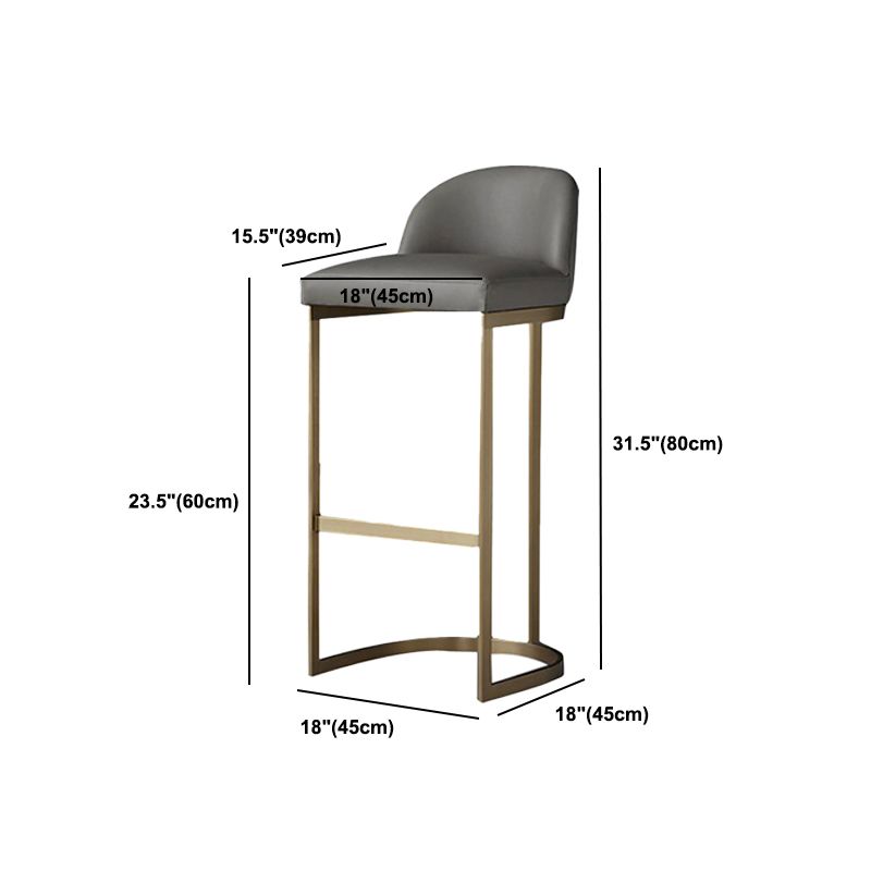Glam Faux Leather Counter Height Stool Metal Bar Stool Bar Stool with Footrest Clearhalo 'Bar Furniture' 'Bar Stools' 'bar_stools' 'furn' 'furn_bar_stools' 'Furniture' 'Kitchen & Dining Furniture' 1200x1200_21842b77-23d2-4d59-b1d7-7915609051c0