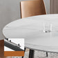 53.15''L Round Contemporary Dining Table Sintered Stone Table with 4 Black Metal Legs Clearhalo ' dining_table' 'Dining Tables & Seating' 'Dining Tables' 'furn' 'furn_dining_table' 'Furniture' 'furniture_dining_table' 'Kitchen & Dining Furniture' 'kitchen&dining_furn' 'kitchen' 'kitchen_dining_table' 1200x1200_2184cf83-1859-442d-86fc-d14c15809c26