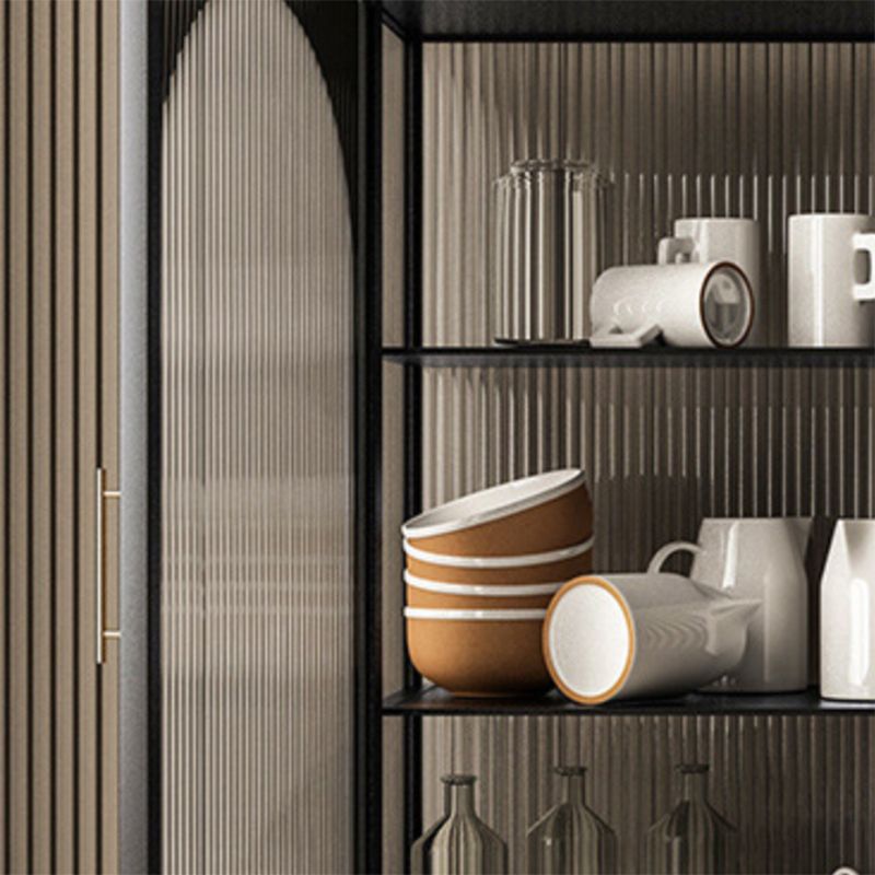 Contemporary Curio Cabinet Metal Storage Cabinet for Living Room