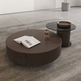 North European Round Coffee Table Wood 1 Cocktail Table with Drawers Clearhalo 'Coffee & Accent Tables' 'Coffee Tables' 'coffee_tables' 'furn' 'furn_coffee_tables' 'Furniture' 'Living Room Furniture' 1200x1200_218748e8-6279-49f2-89af-8d1be02061de